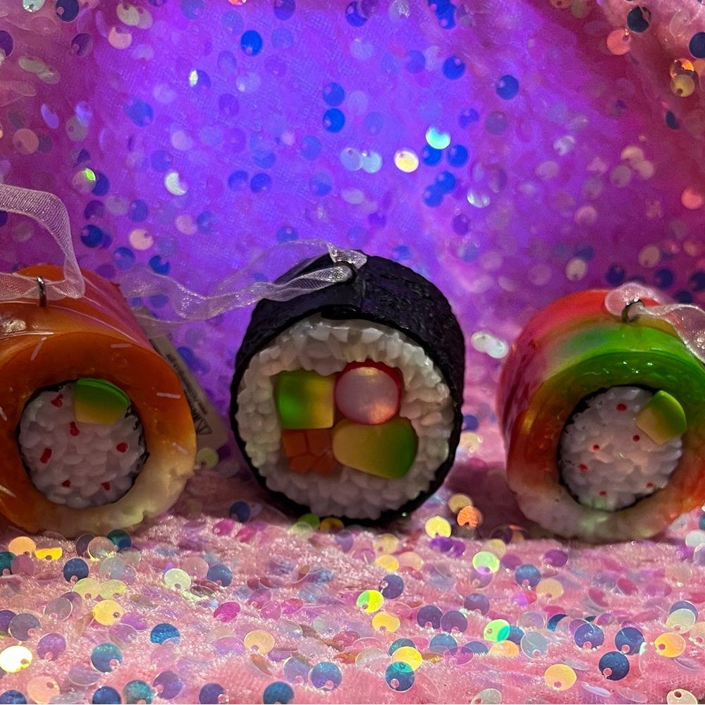 Sushi Roll Ornaments set of 3